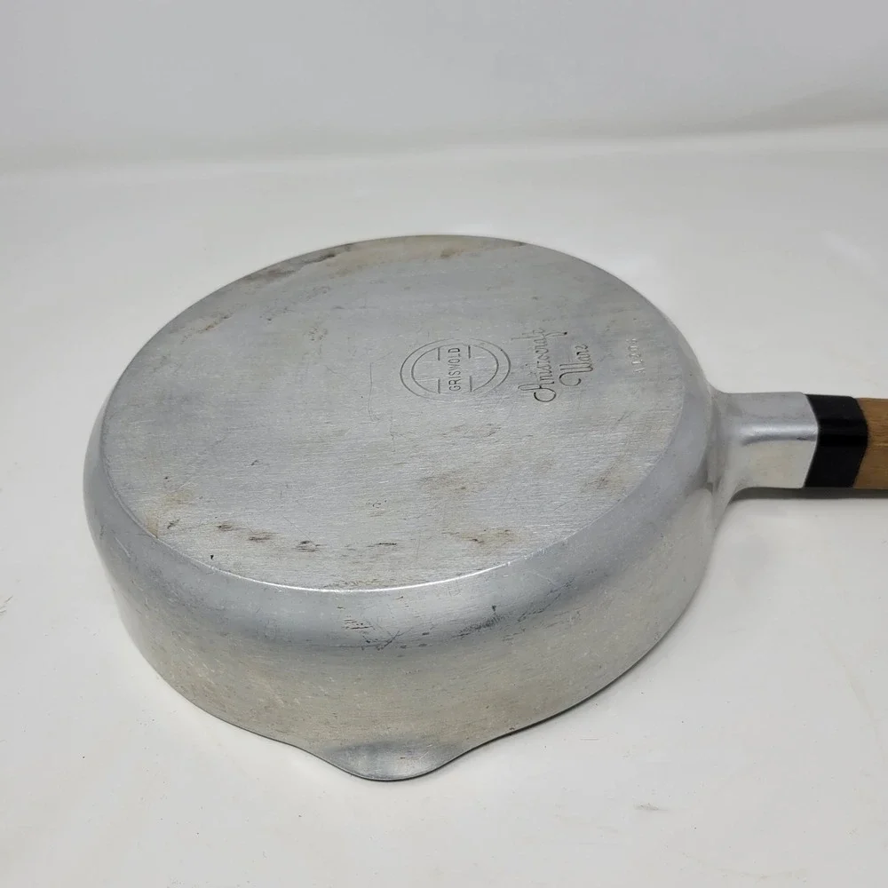 Griswold Aristocraft Ware A1206 Cast Aluminum‎ Skillet Wood Handle Vintage MCM